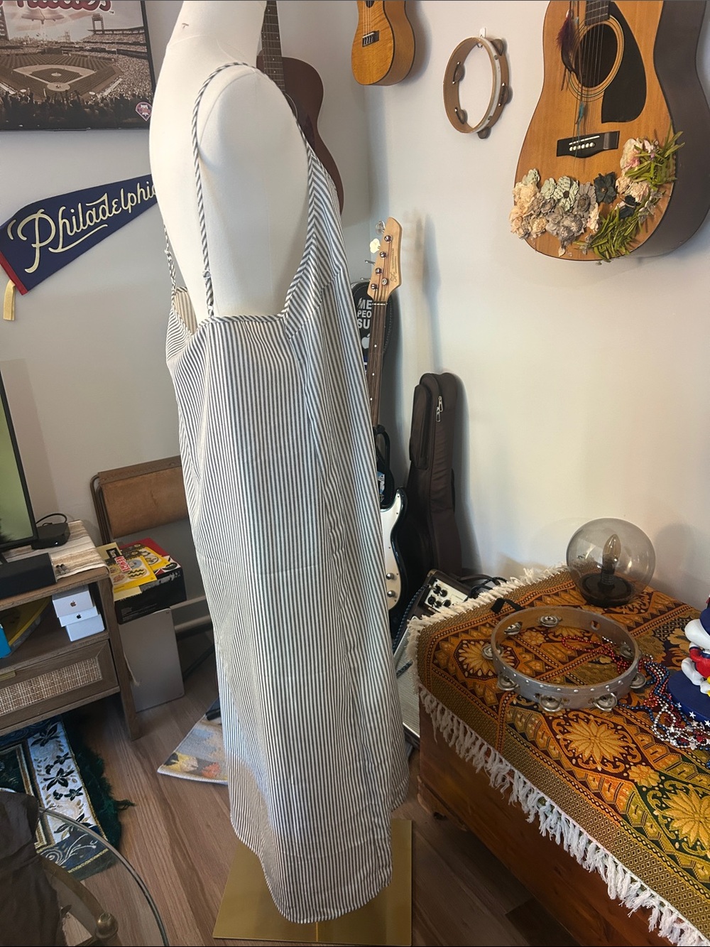 Target White and Black Striped Maxi Slip Dress - Picture 3 of 4